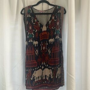 Calypso St Barth Silk Elephant Ikat Mini Dress